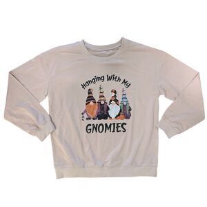 Women’s Halloween Gnome Light Beige Lightweight Sweater Top